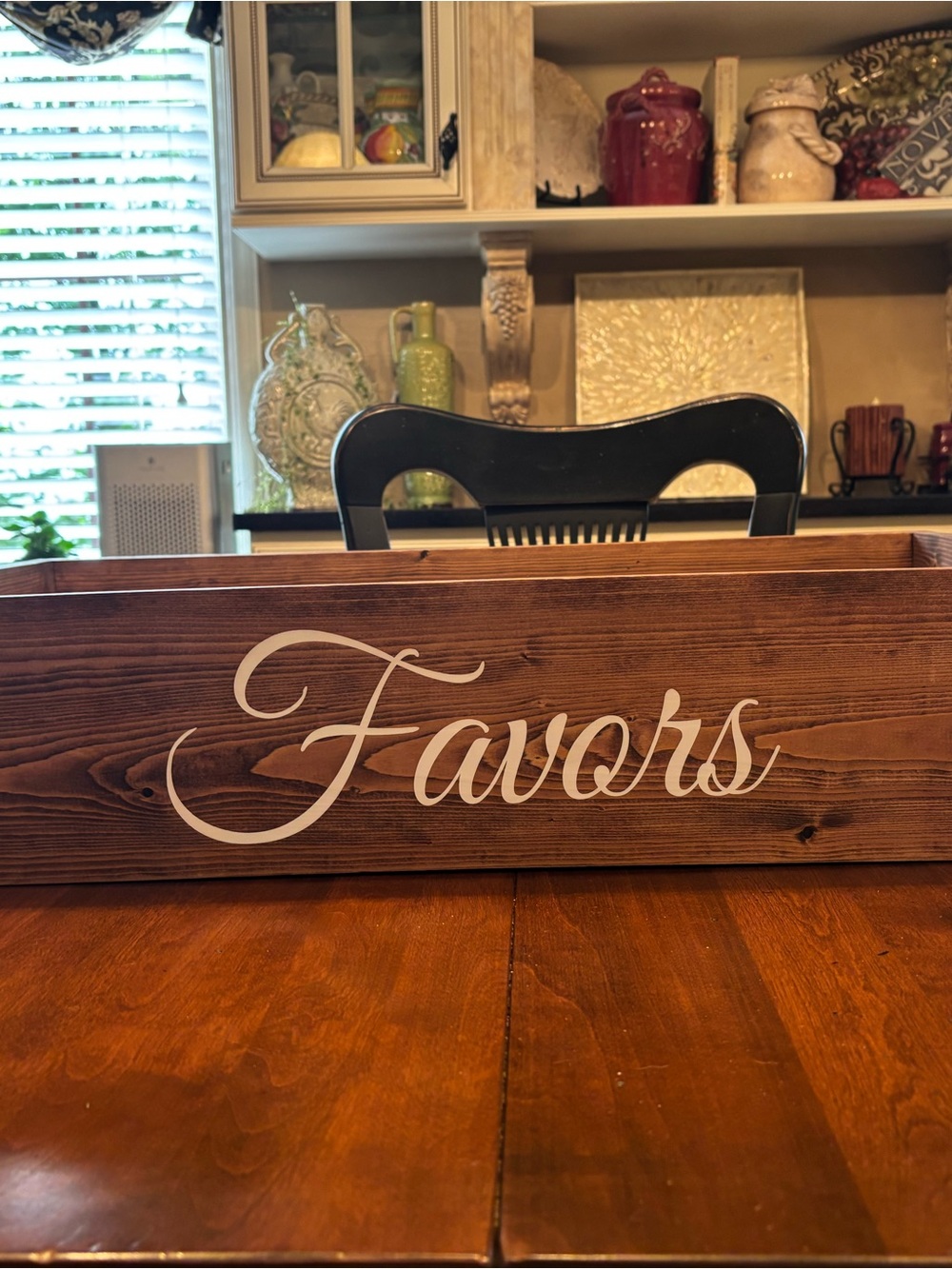 Wooden Favors Display Box in Dark Brown